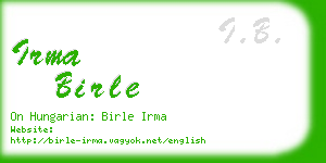irma birle business card